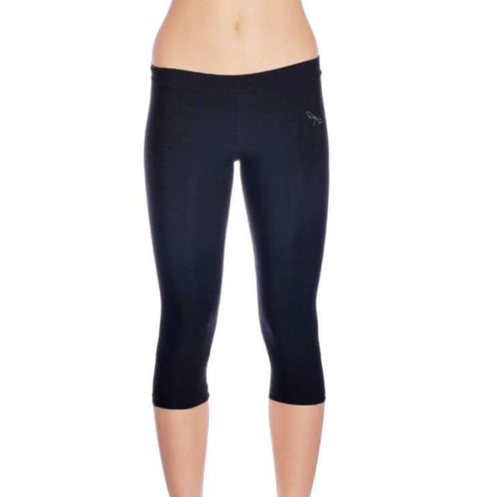 NWT New with tags Dragonfly hot yoga/pole capri leggings Black Size M/L
